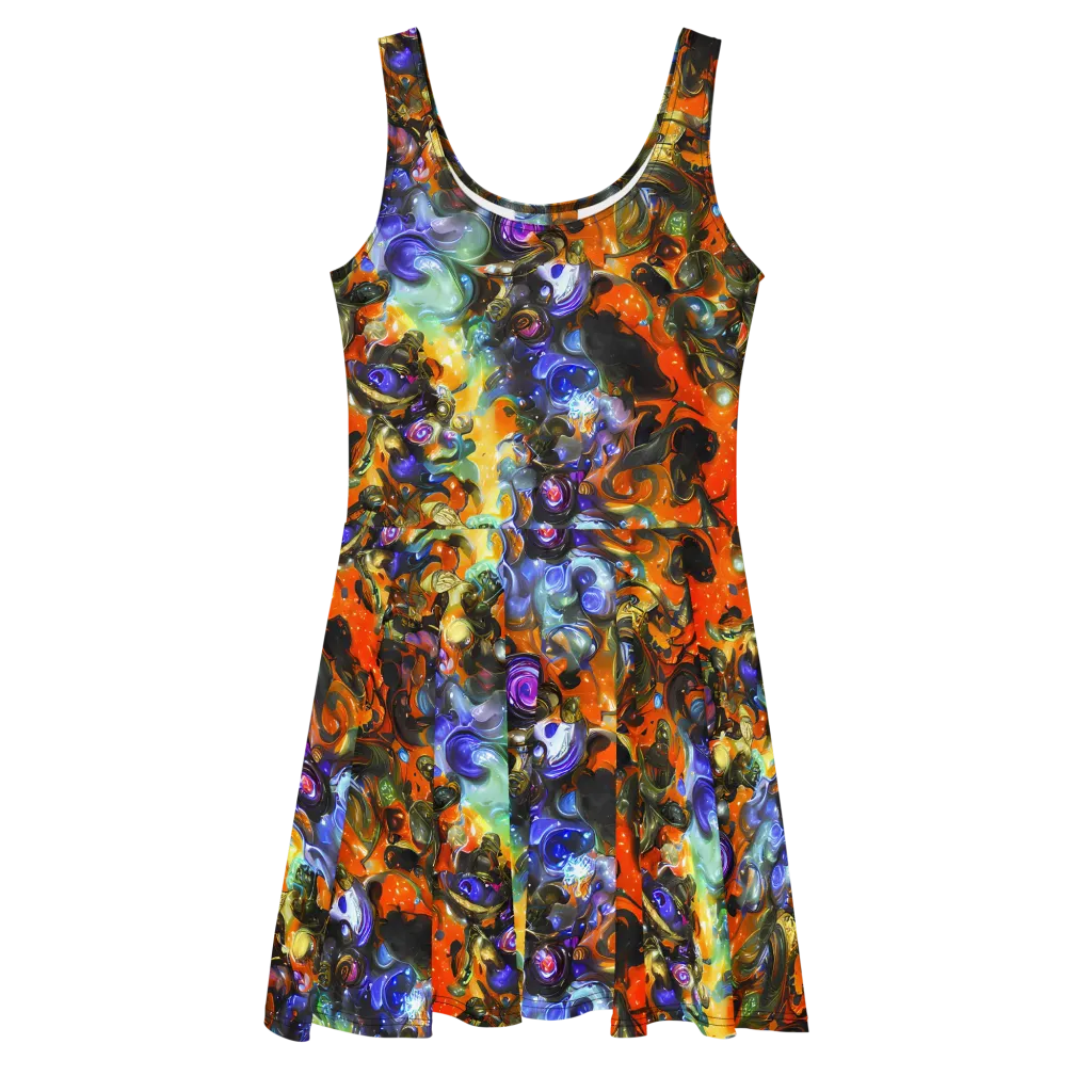 Opal Uprising on Skater Dress — Front