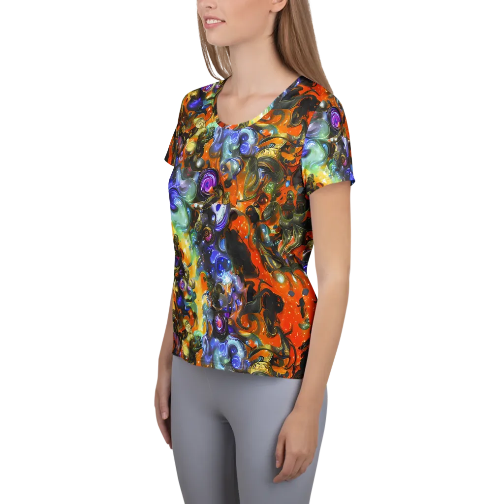 Opal Uprising on Women's Athletic T-Shirt — Left
