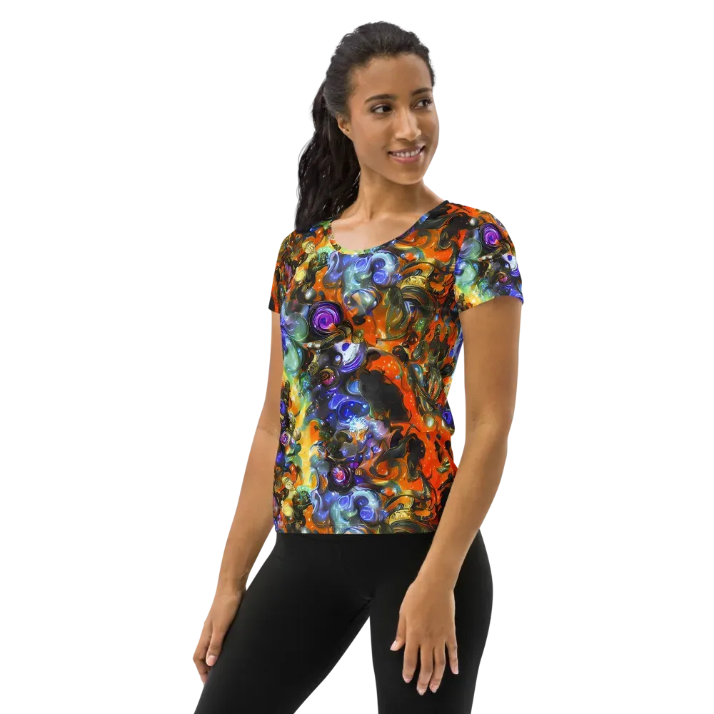 Opal Uprising on Women's Athletic T-Shirt — Left