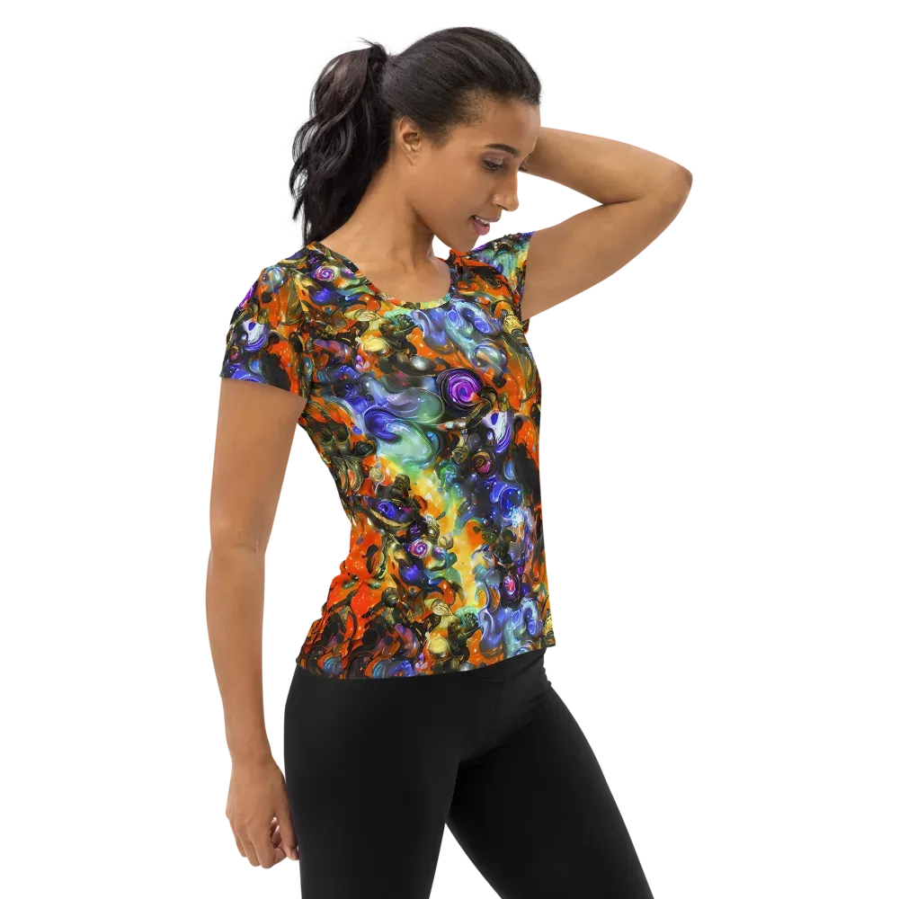 Opal Uprising on Women's Athletic T-Shirt — Right