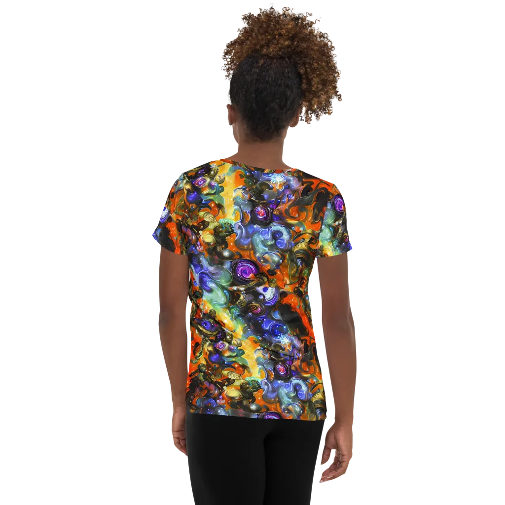 Opal Uprising on Women's Athletic T-Shirt — Back