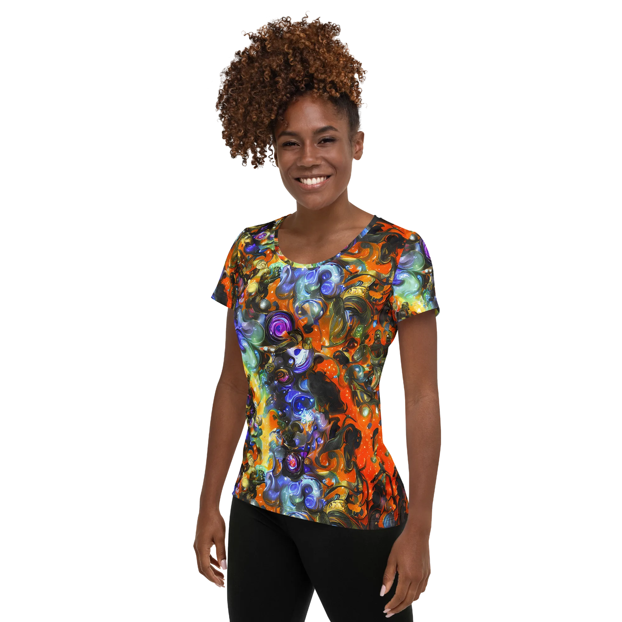 Opal Uprising on Women's Athletic T-Shirt — Left