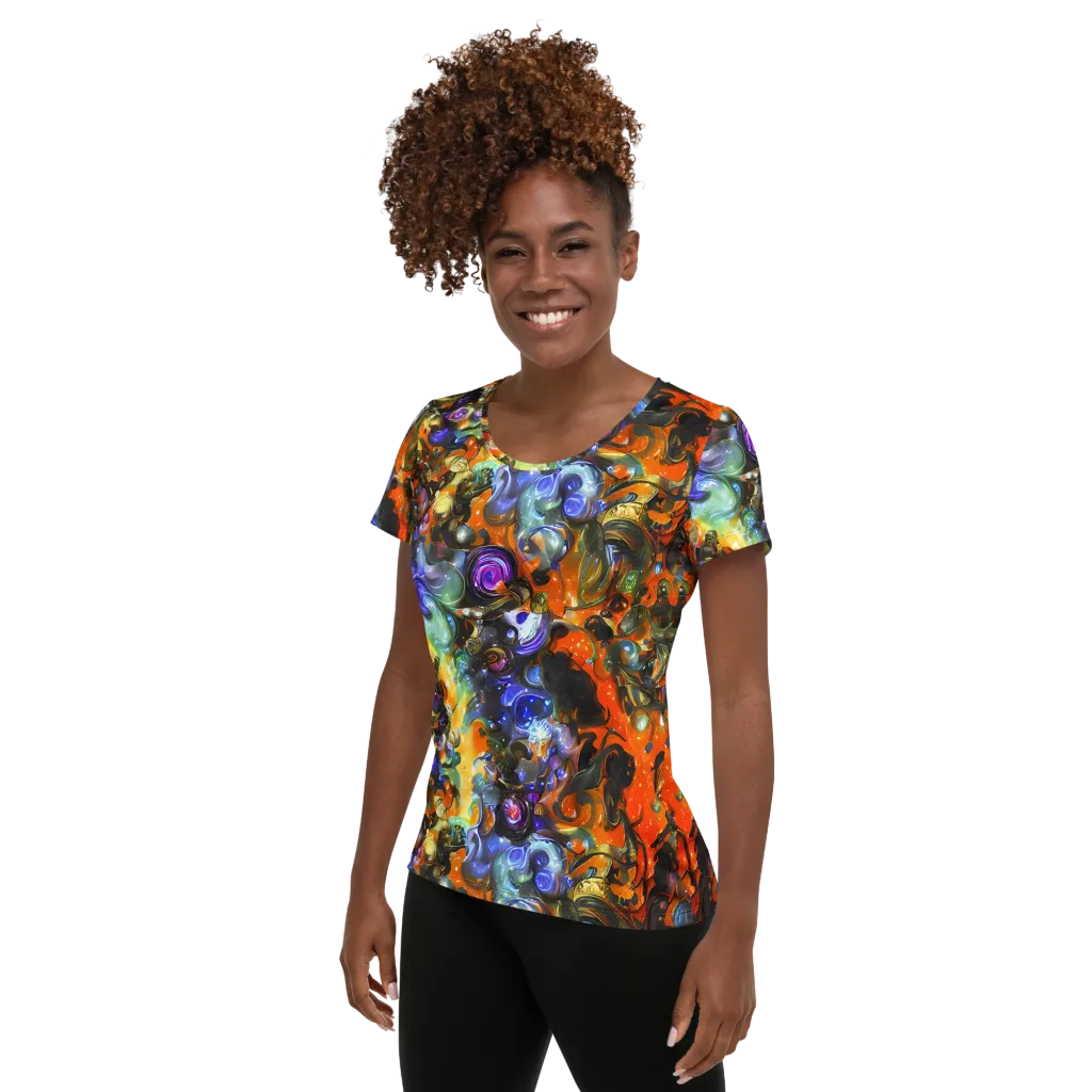 Opal Uprising on Women's Athletic T-Shirt — Left