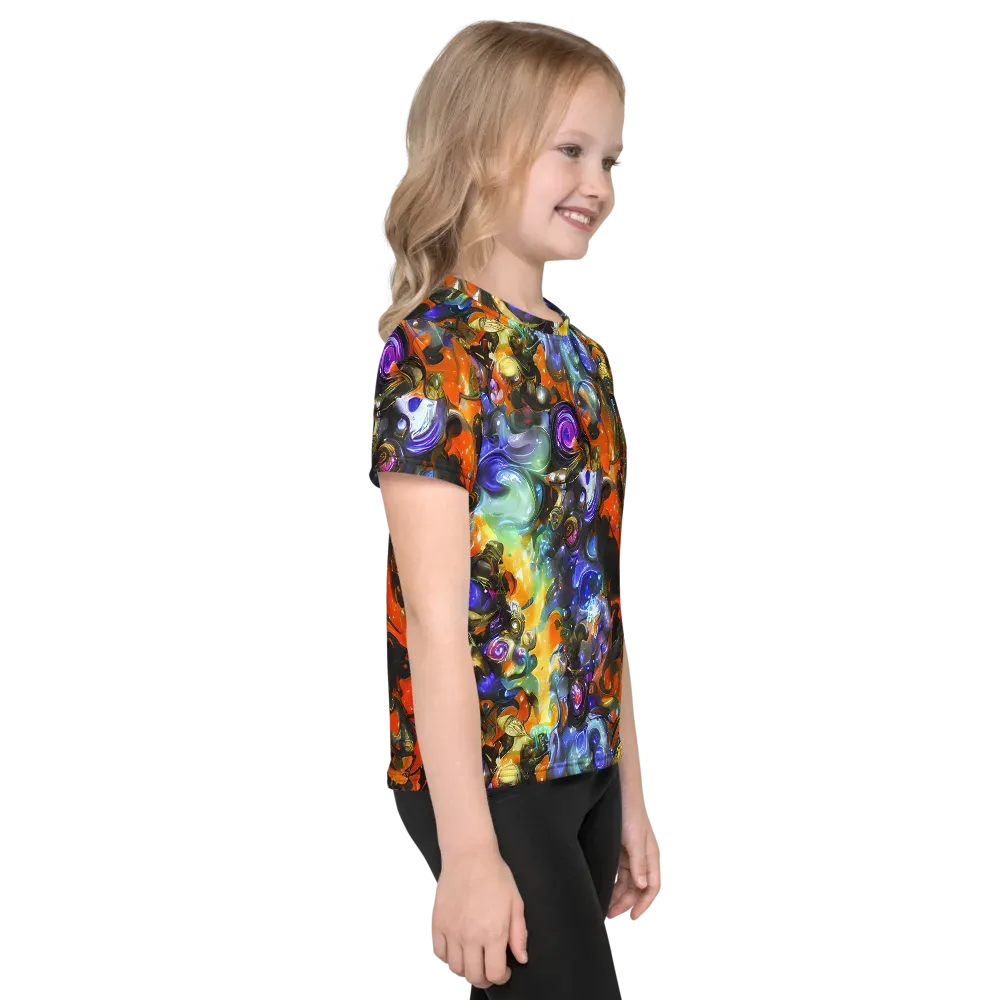 Opal Uprising on Kids Crew Neck T-Shirt — Right