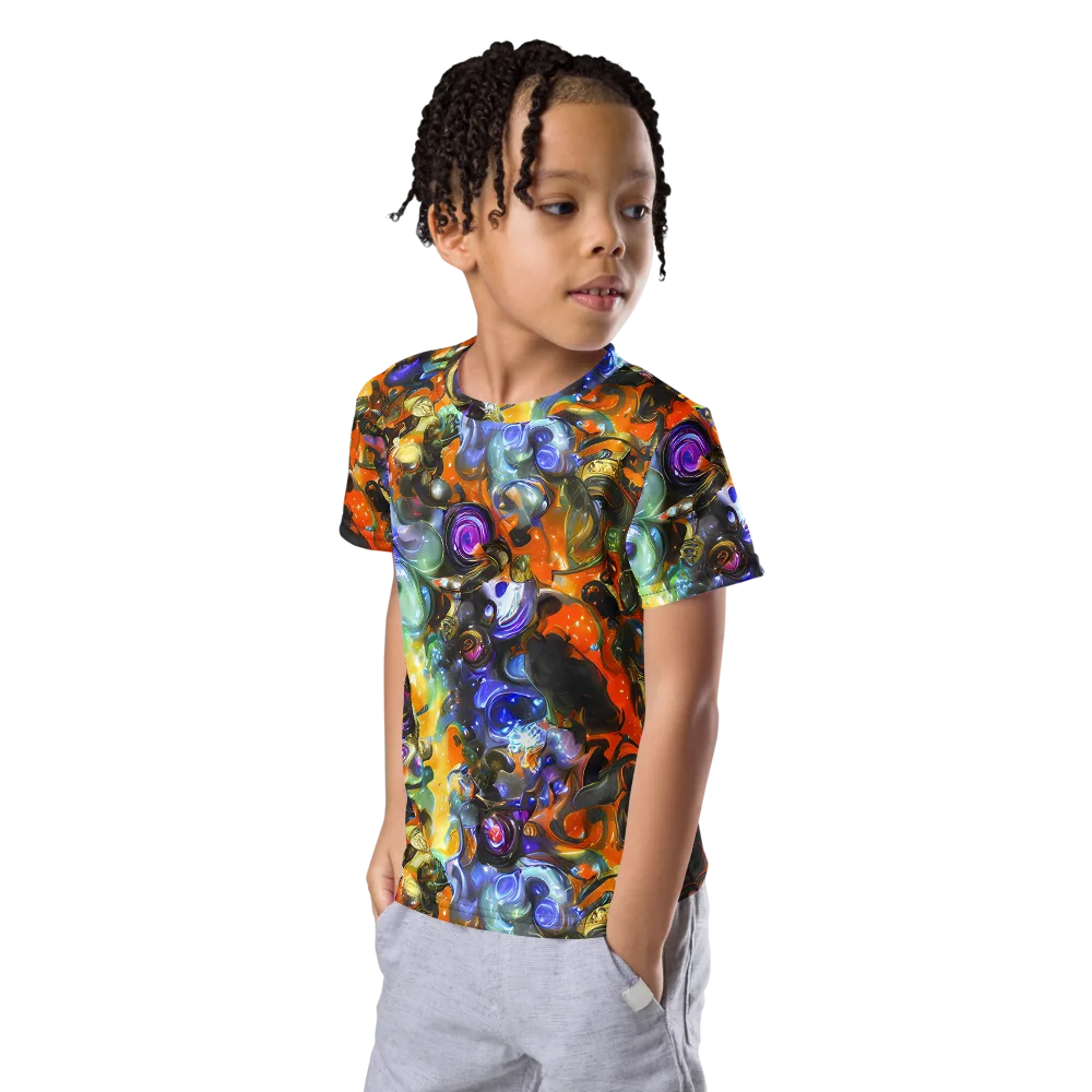 Opal Uprising on Kids Crew Neck T-Shirt — Left Front