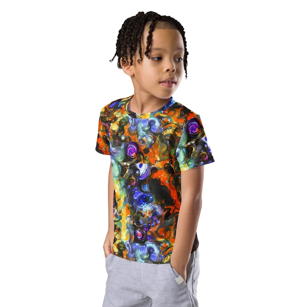 Opal Uprising on Kids Crew Neck T-Shirt — Left Front