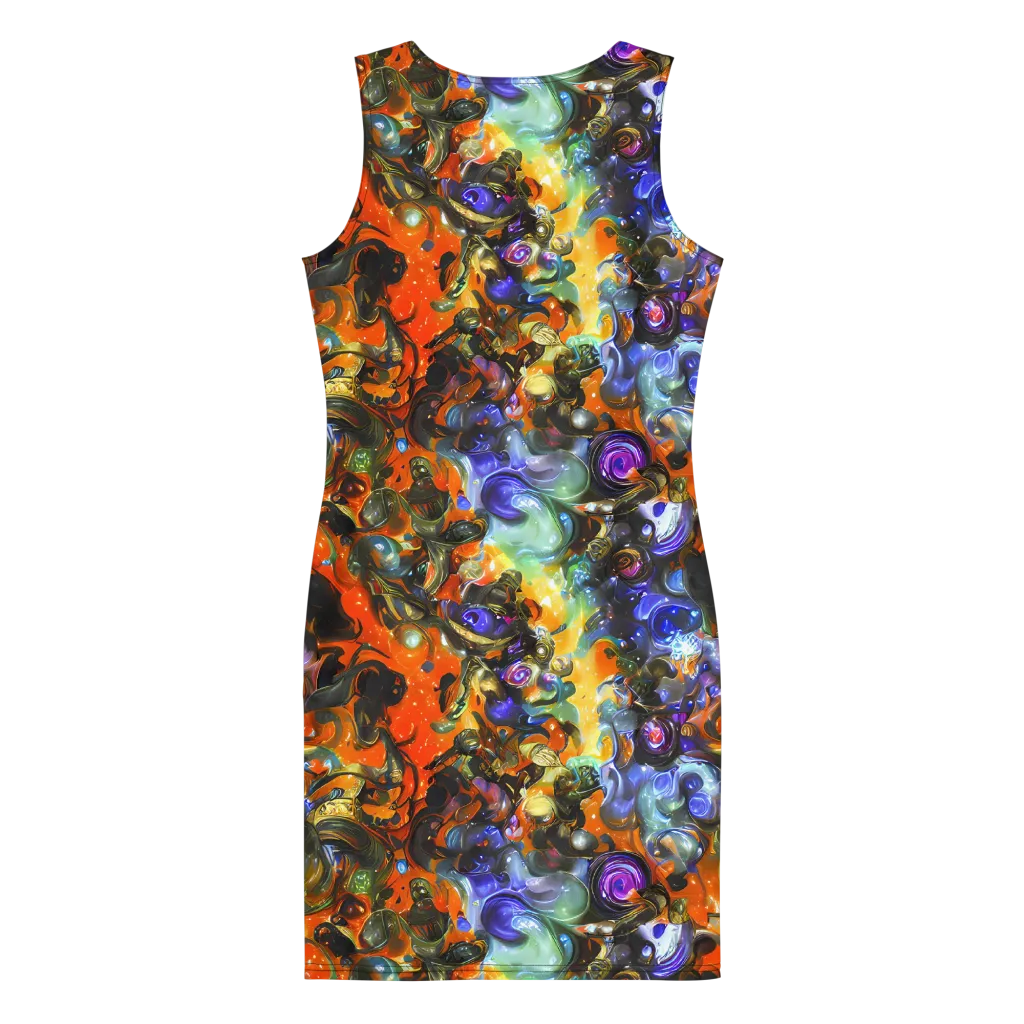 Opal Uprising on Bodycon Dress — Back