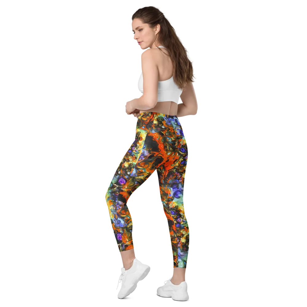 Opal Uprising on Leggings with Pockets — Left Back