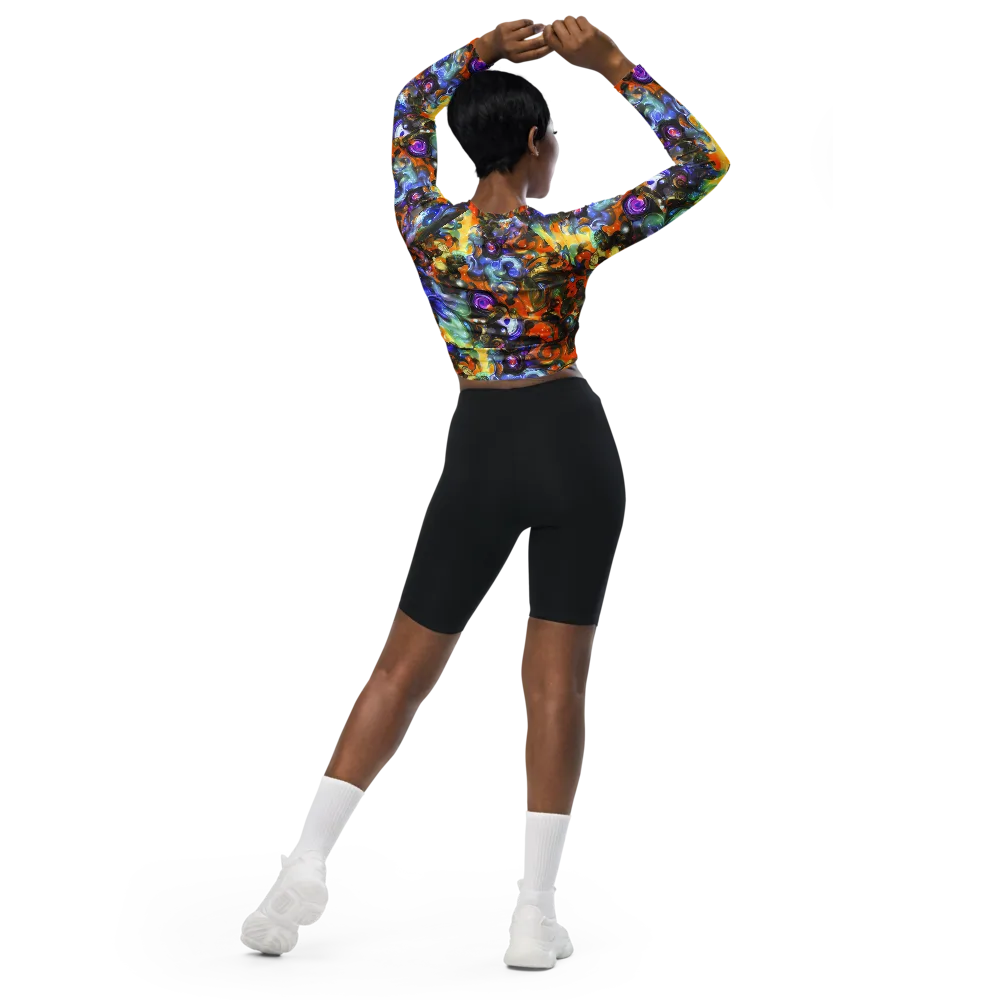 Opal Uprising on Long Sleeve Crop Top — Back