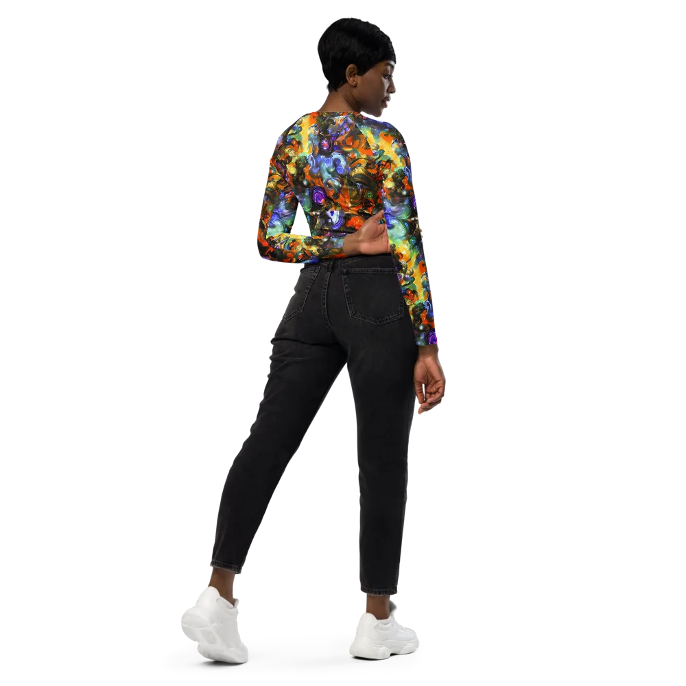Opal Uprising on Long Sleeve Crop Top — Right Back