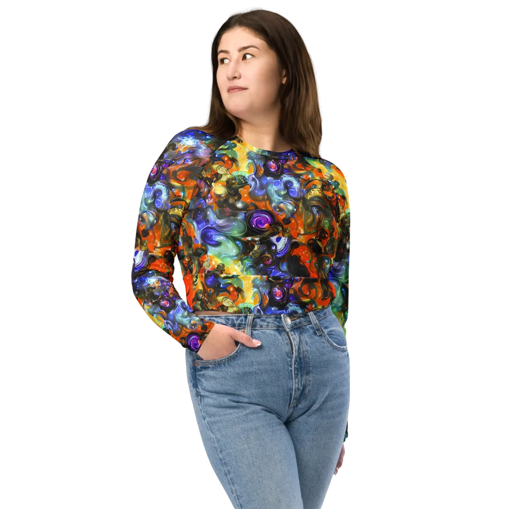 Opal Uprising on Long Sleeve Crop Top — Front