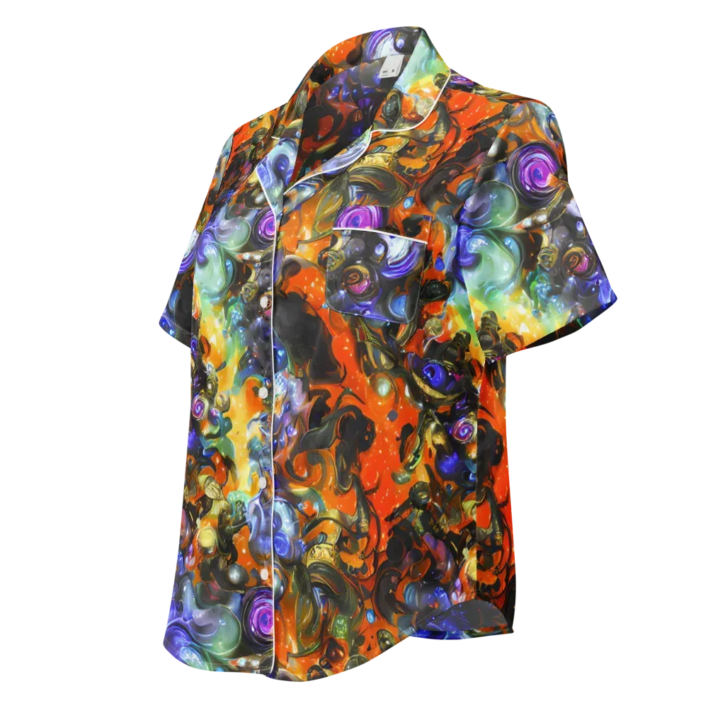 Opal Uprising on Women's Short Sleeve Pajama Top — Left Front