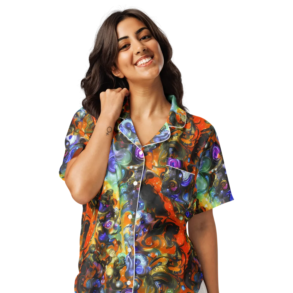 Opal Uprising on Women's Short Sleeve Pajama Top — Front