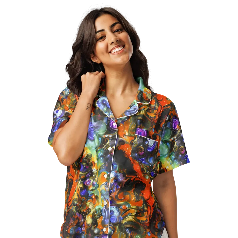 Opal Uprising on Women's Short Sleeve Pajama Top — Front
