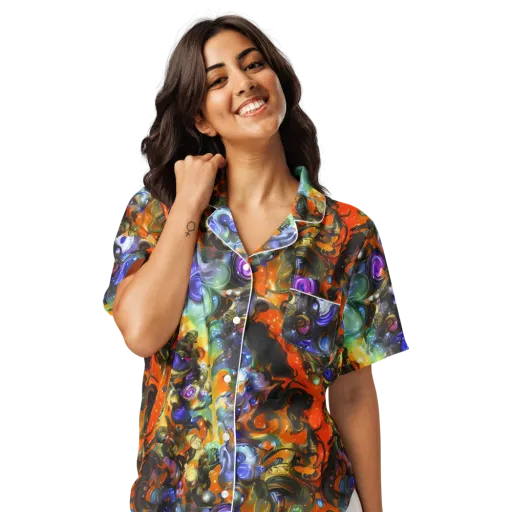 Opal Uprising on a Women's Short Sleeve Pajama Top