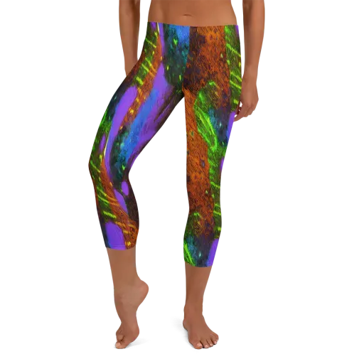 Feral Fluorescence on a Capri Leggings