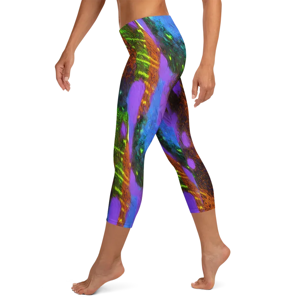 Feral Fluorescence on Capri Leggings — Left