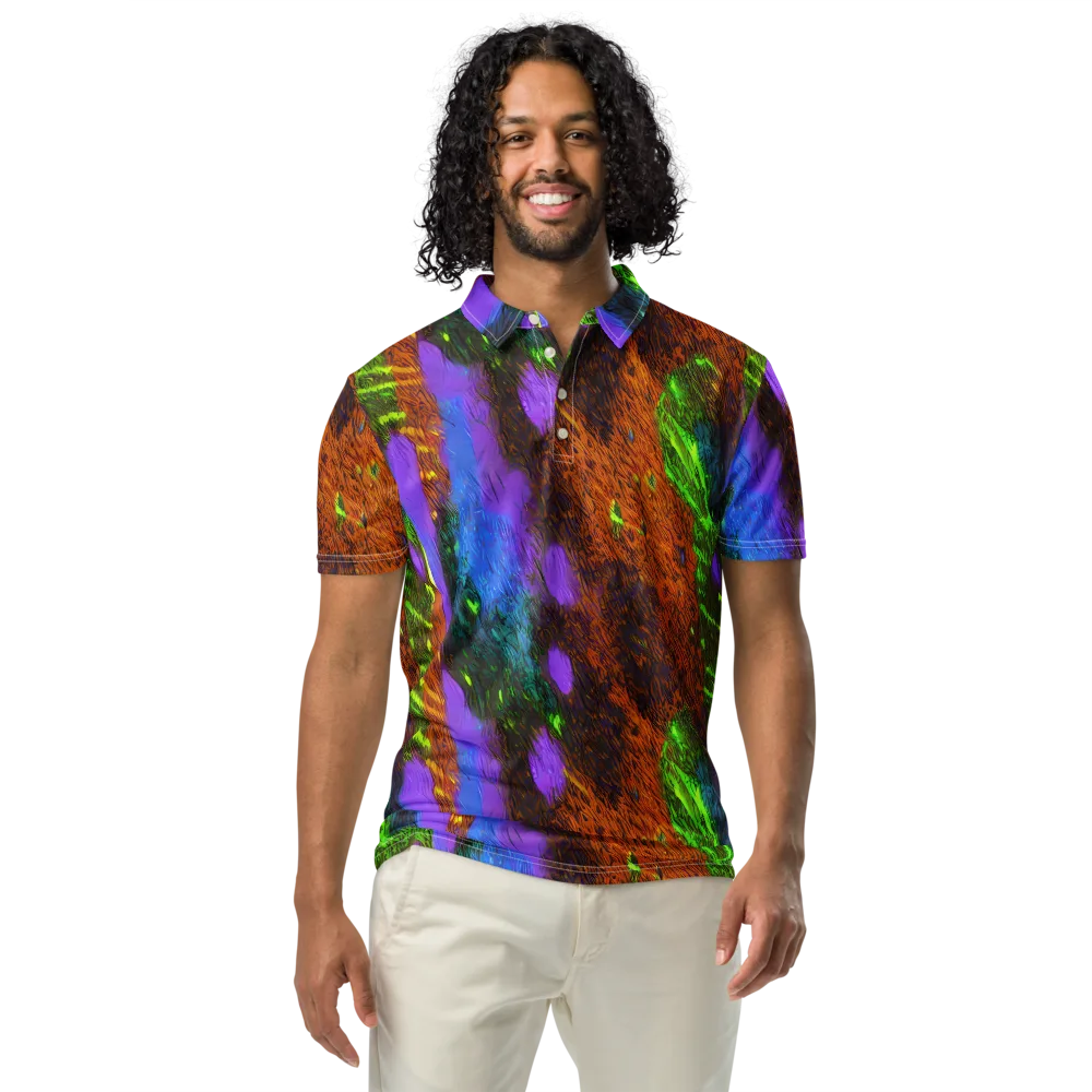 Feral Fluorescence on Men's Slim Fit Polo Shirt — Front