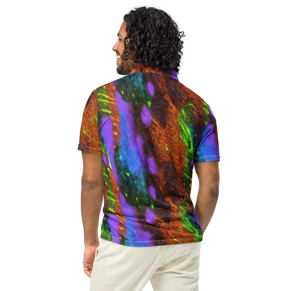 Feral Fluorescence on Men's Slim Fit Polo Shirt — Back