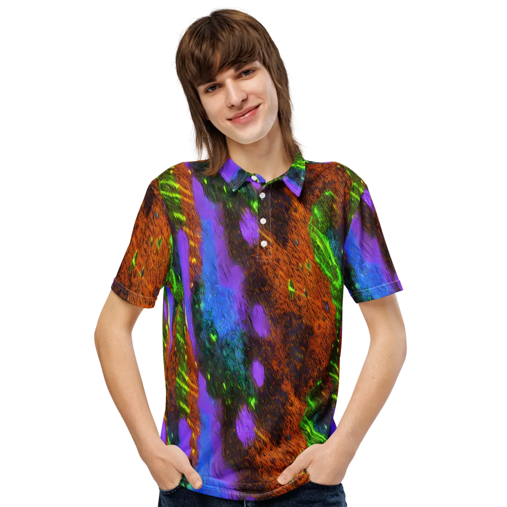 Feral Fluorescence on Men's Slim Fit Polo Shirt — Front