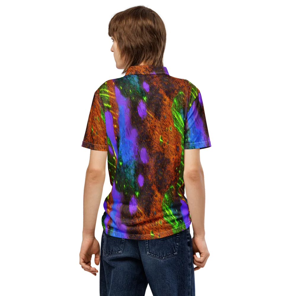 Feral Fluorescence on Men's Slim Fit Polo Shirt — Back