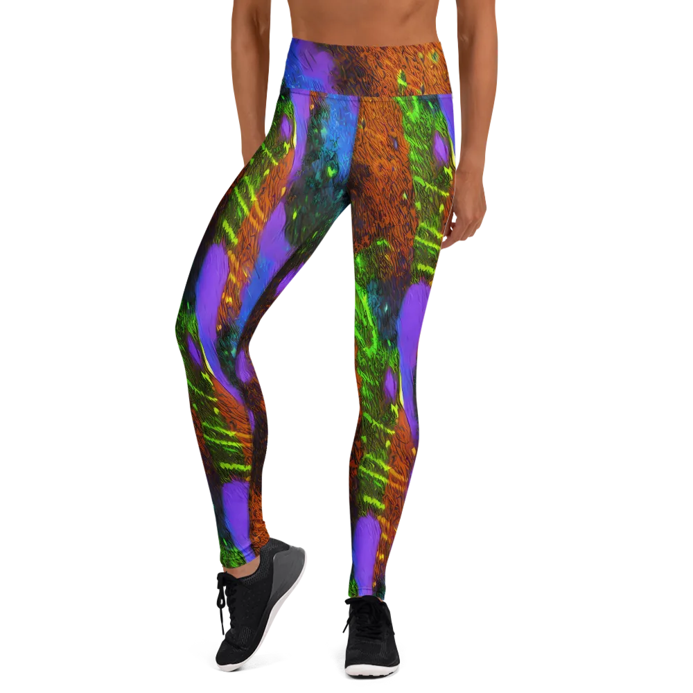 Feral Fluorescence on Yoga Leggings — Front