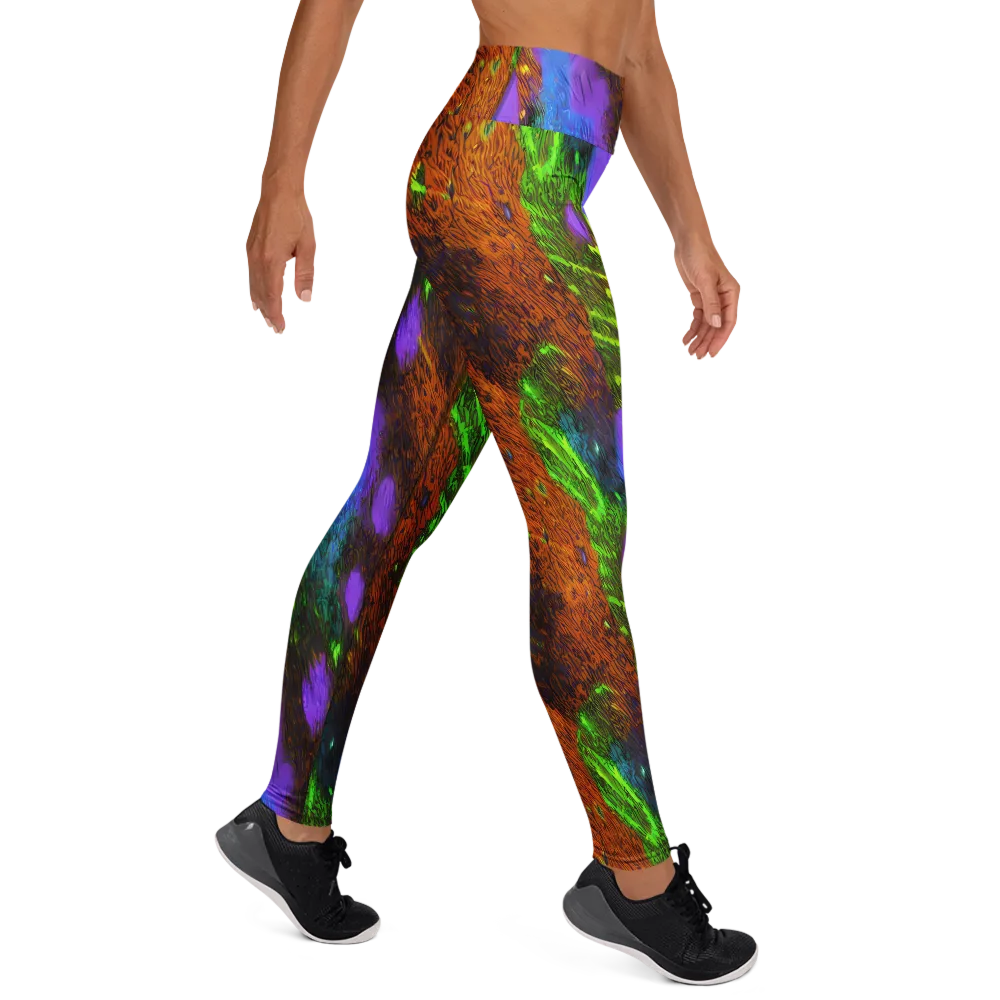 Feral Fluorescence on Yoga Leggings — Right