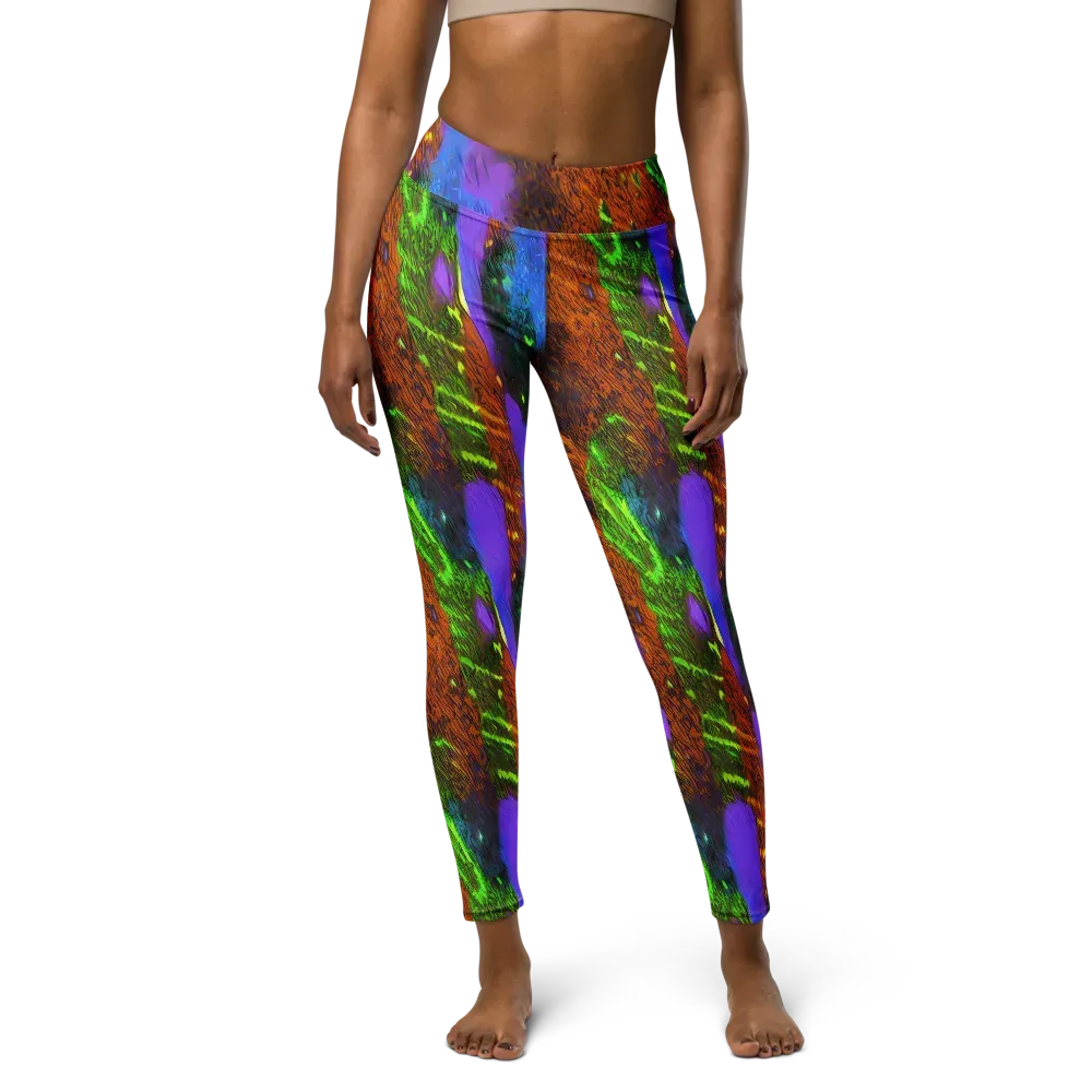 Feral Fluorescence on Yoga Leggings — Front