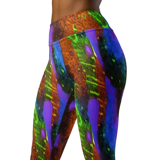 Feral Fluorescence on a Yoga Leggings