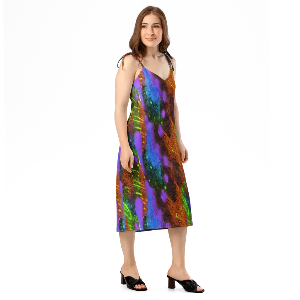 Feral Fluorescence on Slip Dress — Right Front
