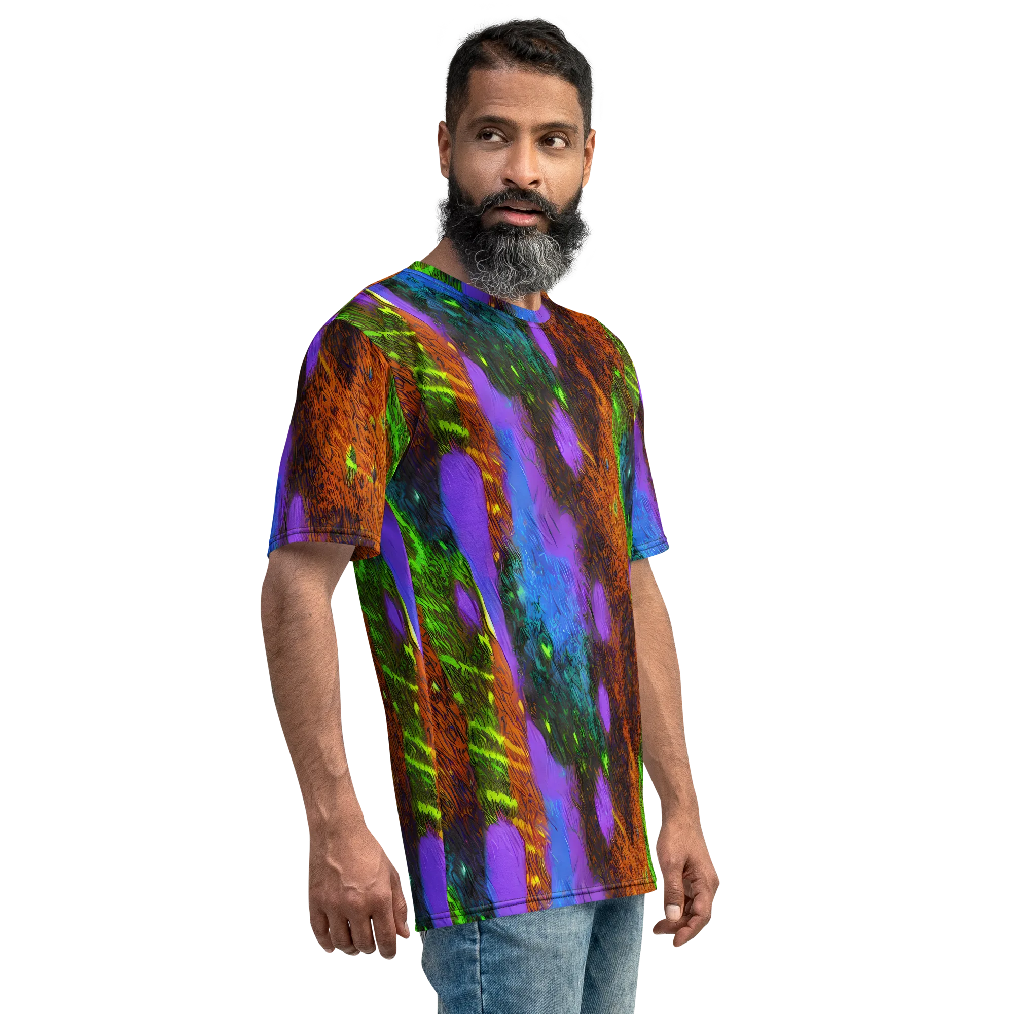 Feral Fluorescence on Men's Crew Neck T-Shirt — Right