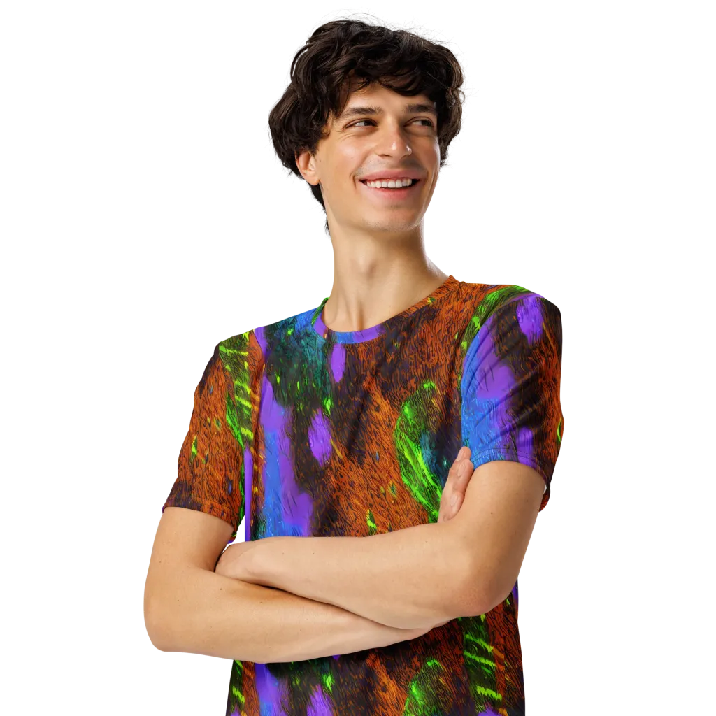 Feral Fluorescence on Men's Crew Neck T-Shirt — Left Front