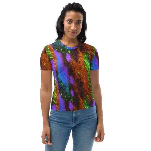 Feral Fluorescence on a Women's Crew Neck T-Shirt