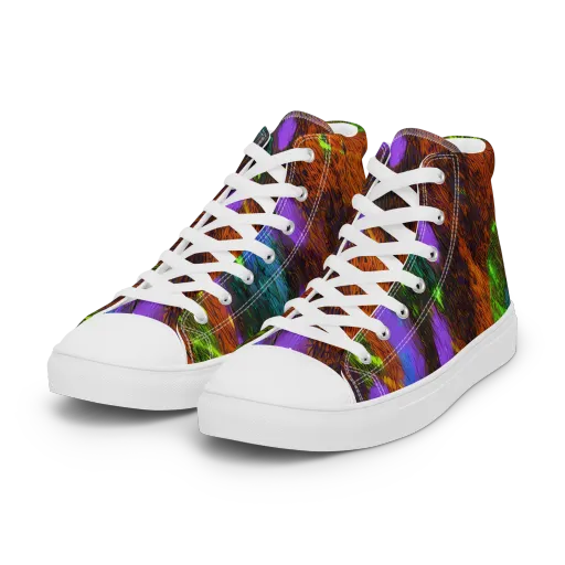 Feral Fluorescence on a Women's High Top Canvas Shoes
