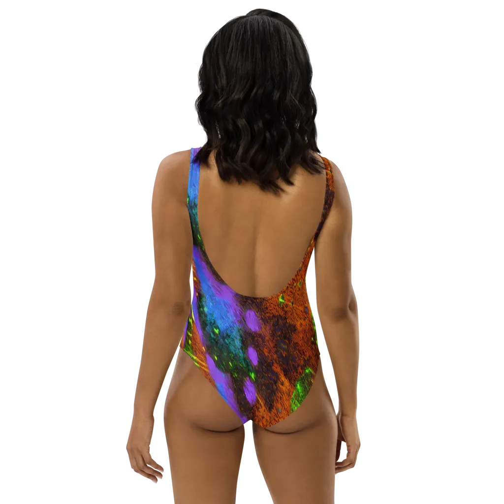 Feral Fluorescence on One-Piece Swimsuit — Back