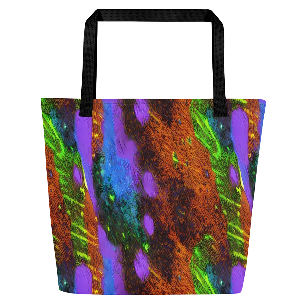 Feral Fluorescence on Large Tote Bag W/ Pocket — Front