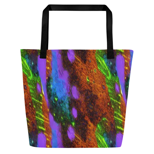 Feral Fluorescence on a Large Tote Bag W/ Pocket