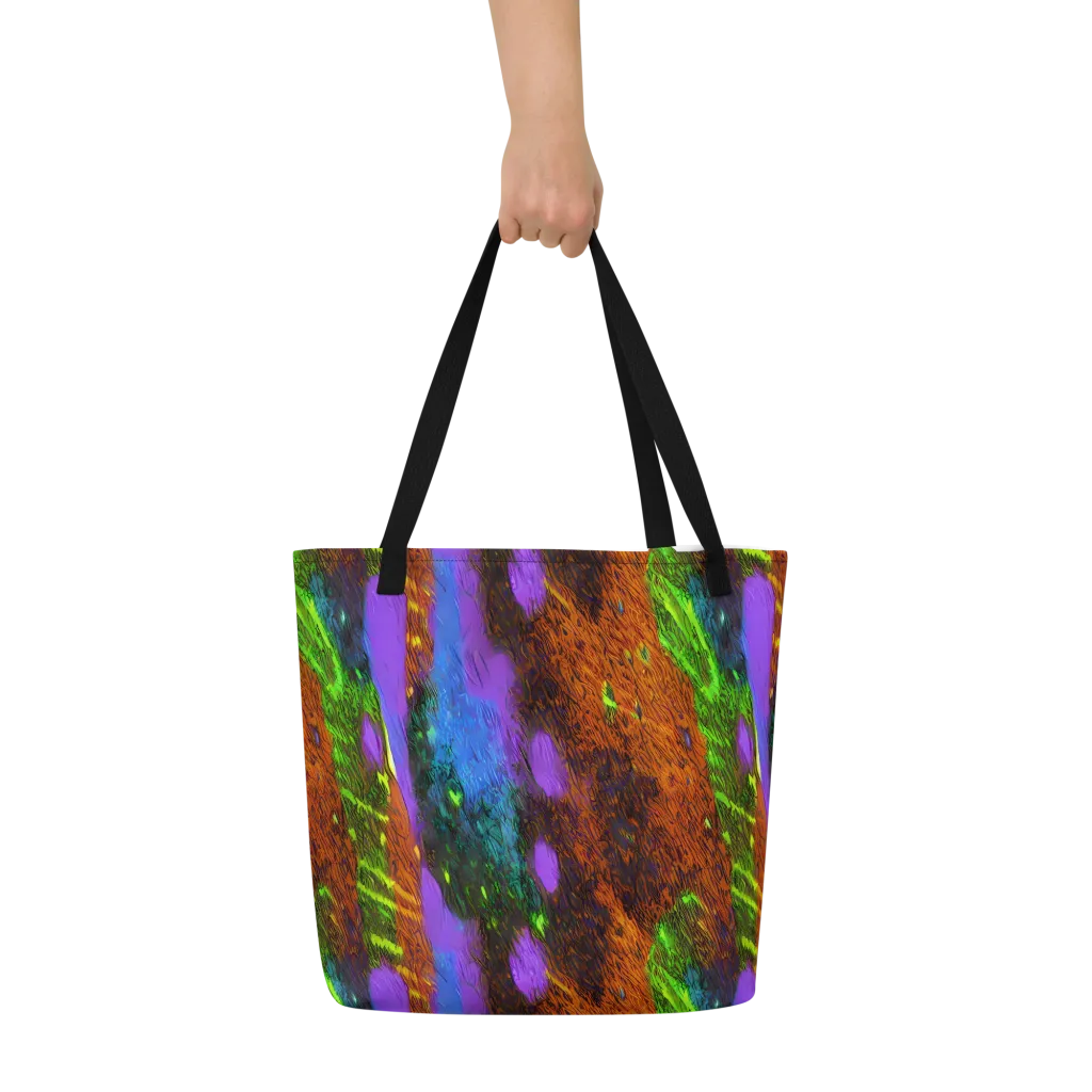 Feral Fluorescence on Large Tote Bag W/ Pocket — Front