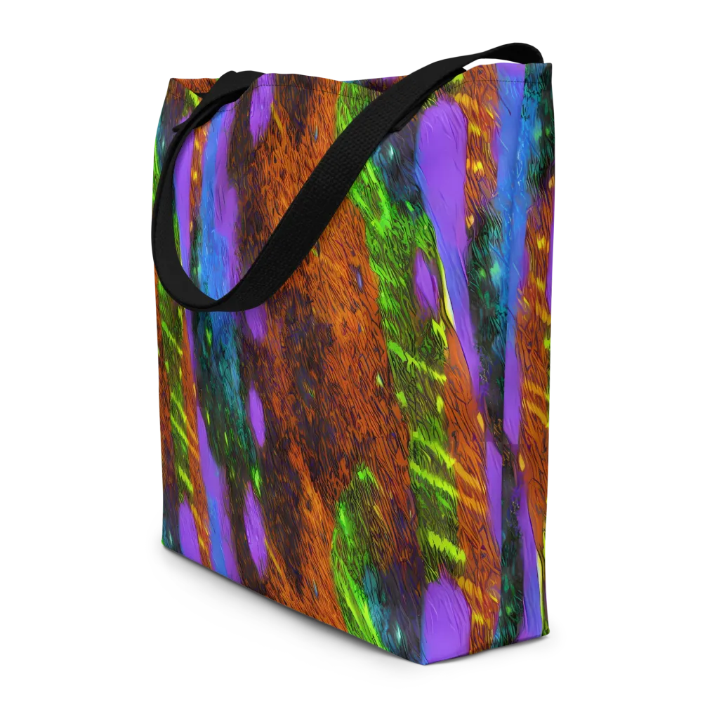 Feral Fluorescence on Large Tote Bag W/ Pocket — Front