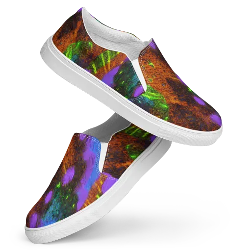 Feral Fluorescence on a Women's Slip-On Canvas Shoes
