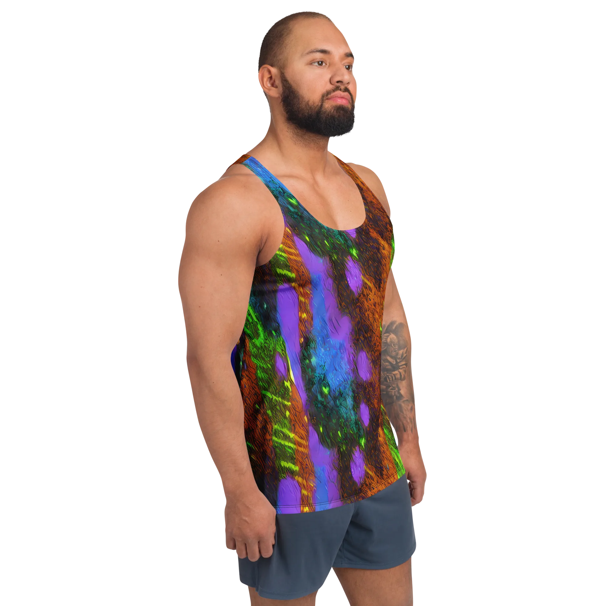 Feral Fluorescence on Men's Tank Top — Right Front