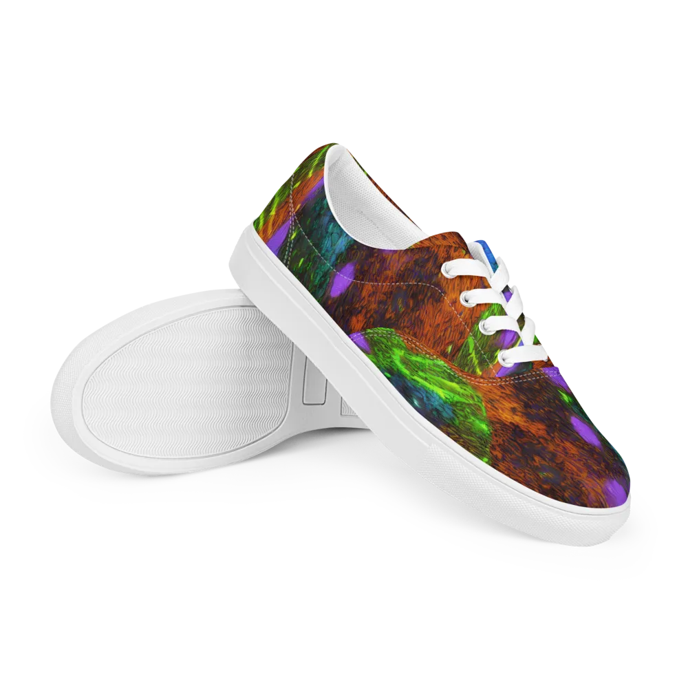 Feral Fluorescence on Men's Lace-Up Canvas Shoes — Right Front