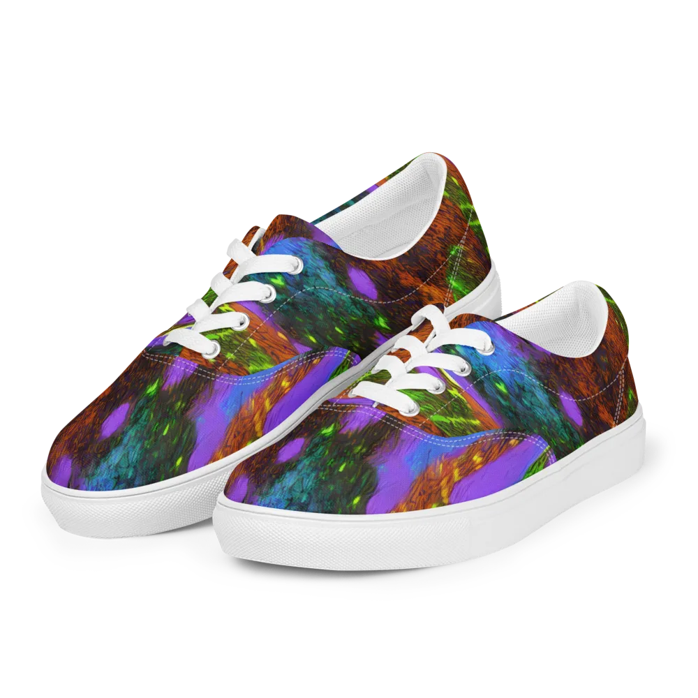 Feral Fluorescence on Men's Lace-Up Canvas Shoes — Left Front