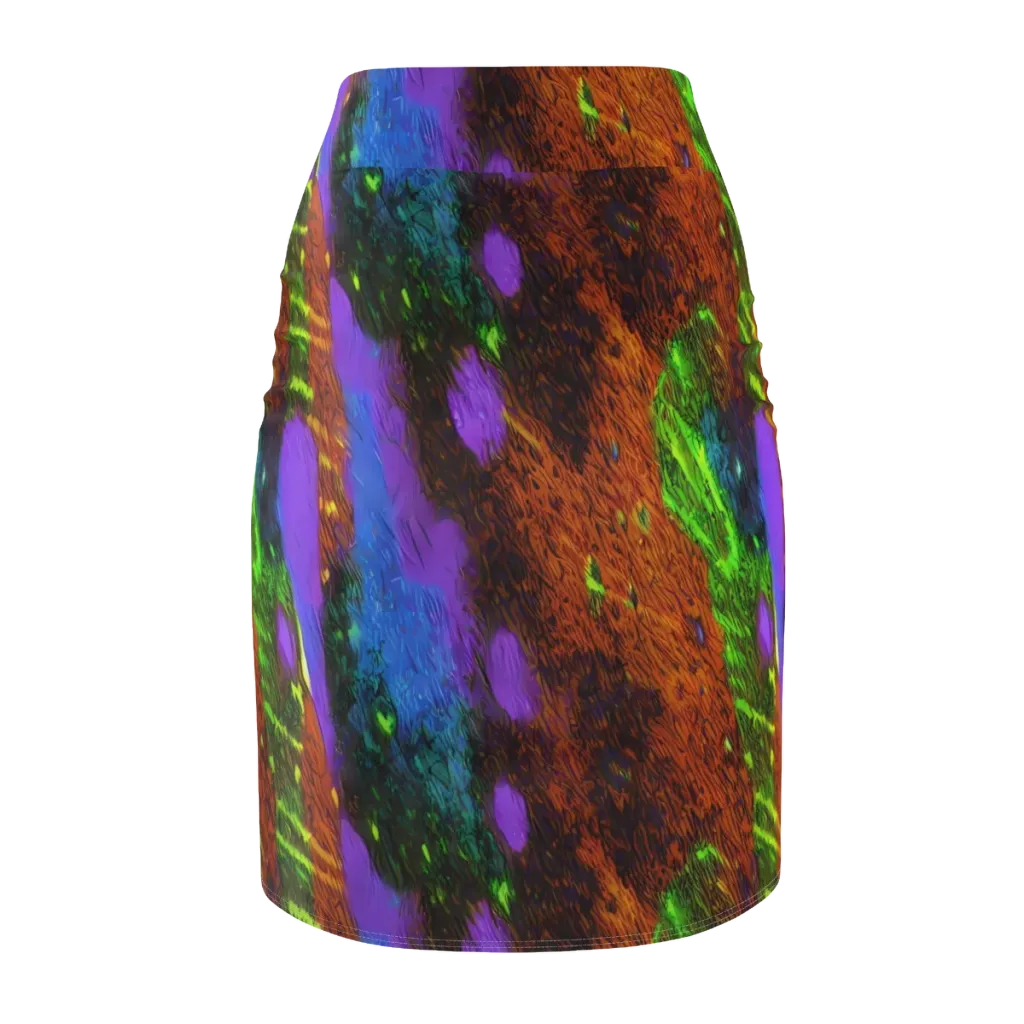 Feral Fluorescence on Pencil Skirt — Back