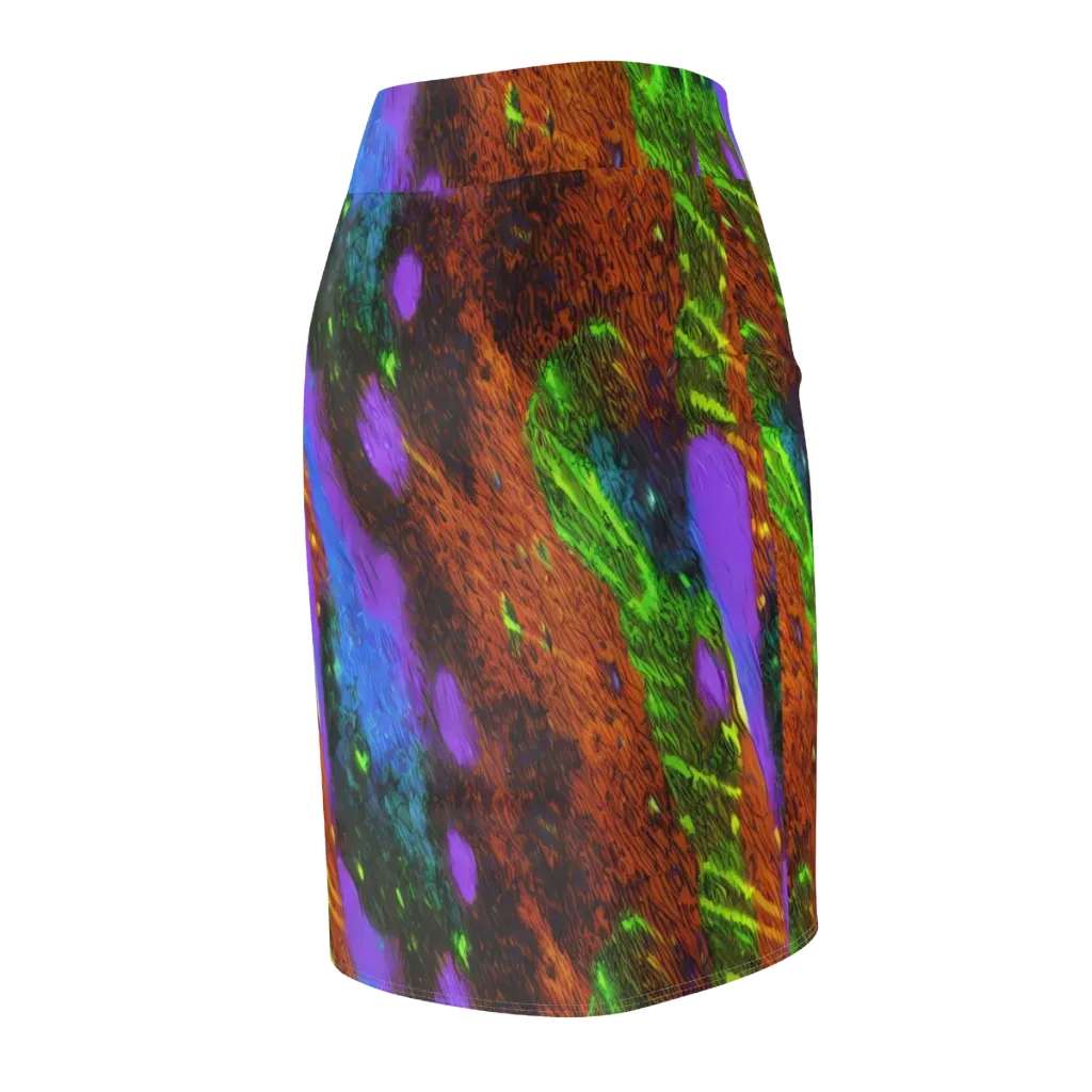 Feral Fluorescence on Pencil Skirt — Back Side
