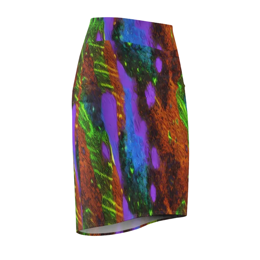 Feral Fluorescence on Pencil Skirt — Front Side