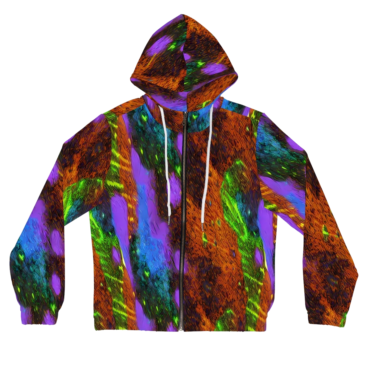 Feral Fluorescence on Women's Full-Zip Hoodie — Front