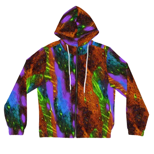 Feral Fluorescence on a Women's Full-Zip Hoodie