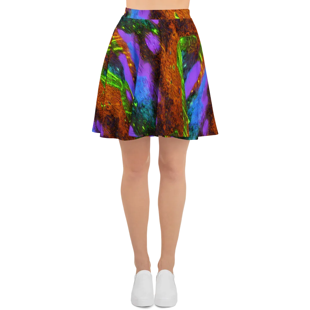 Feral Fluorescence on Skater Skirt — Front