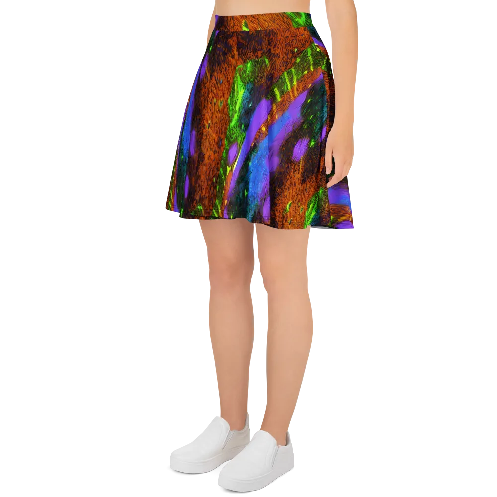 Feral Fluorescence on Skater Skirt — Left